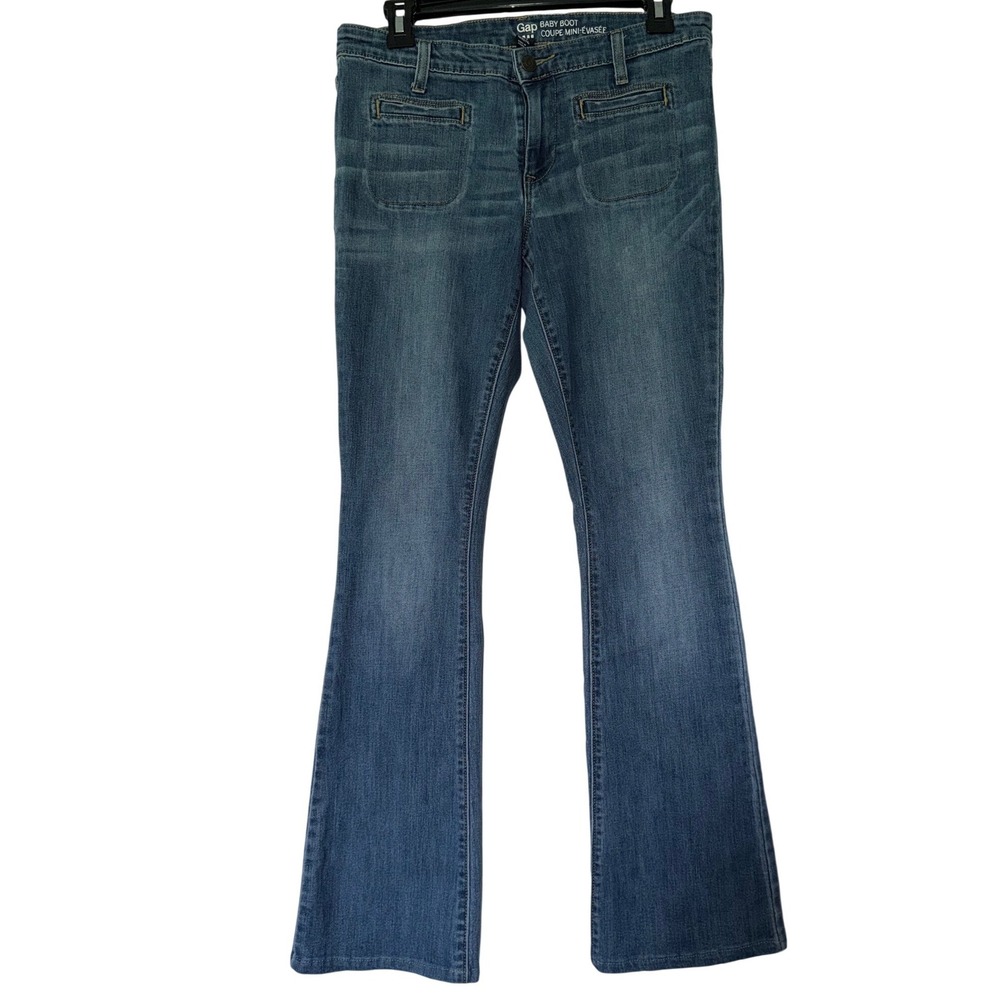 Gap Baby Boot Jeans Womens 10/30R Medium Indigo Wash Stretch Bootcut Denim